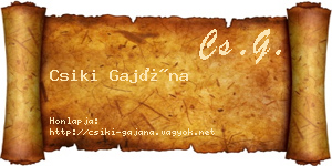 Csiki Gajána névjegykártya